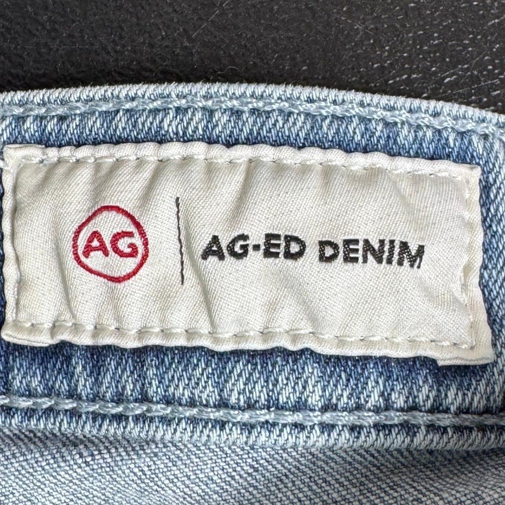 AG Adriano Goldschmied Farrah Boot Crop High Rise Jeans Light Wash Raw Hem 32 - Picture 6 of 9